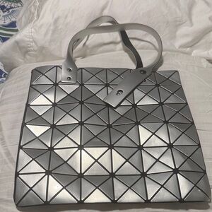 Geometric Silver Tote Bag